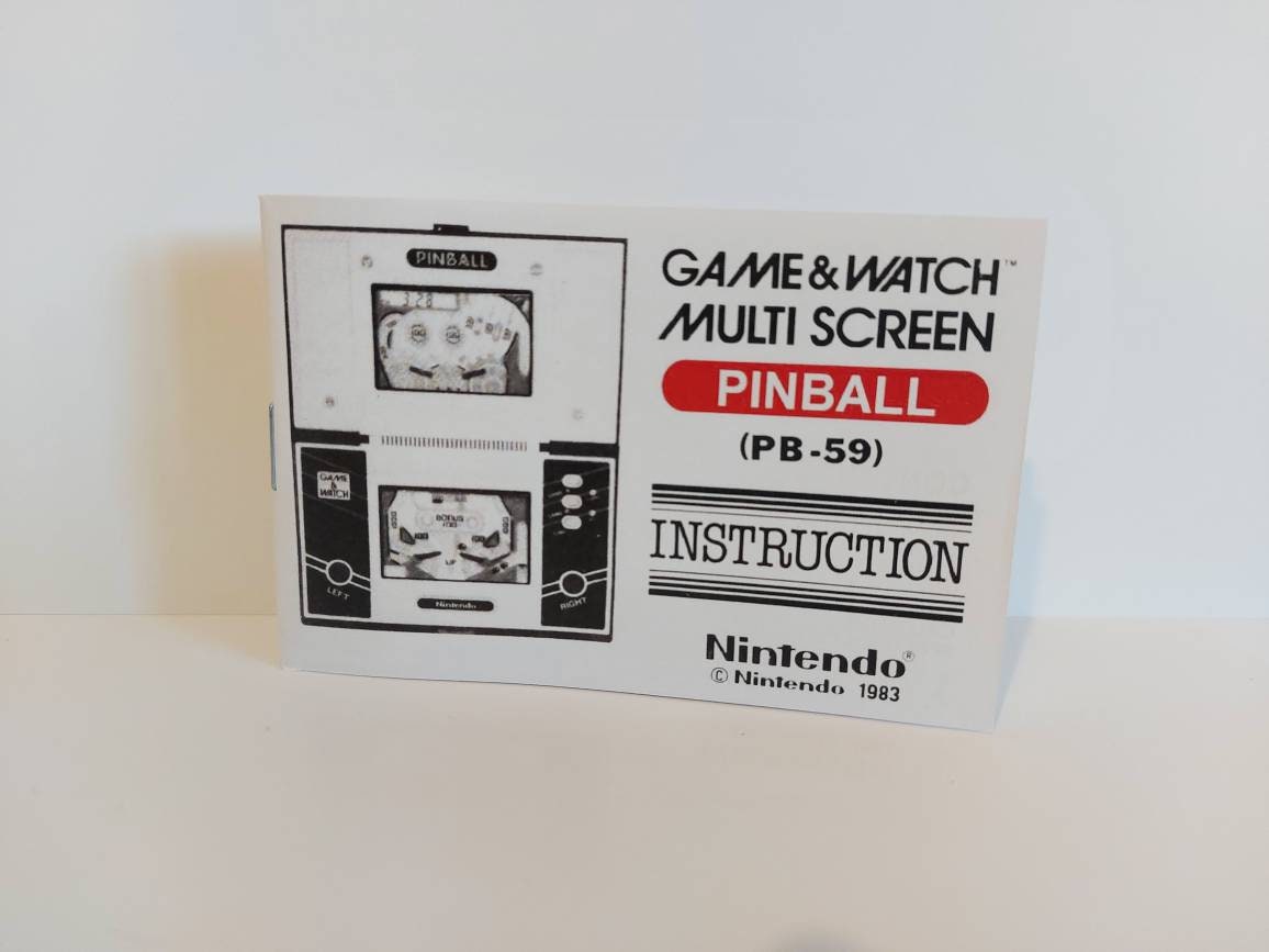 Pinball PB-59 Game & Watch Box Manual and Tray - NO GAME Included