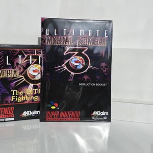 Ultimate Mortal Kombat SNES-doos, handleiding en dienblad GEEN SPEL inbegrepen