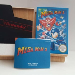 Mega Man 5 NES Box Manual Poly Block Dust Cover - NO GAME included