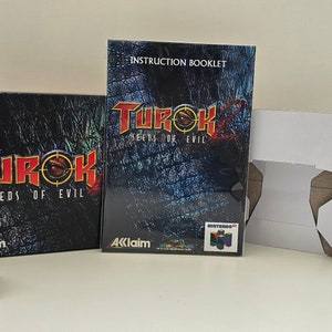 Turok 2 Seeds of Evil N64 Box Manuale Tray Nessun gioco incluso USA o PAL