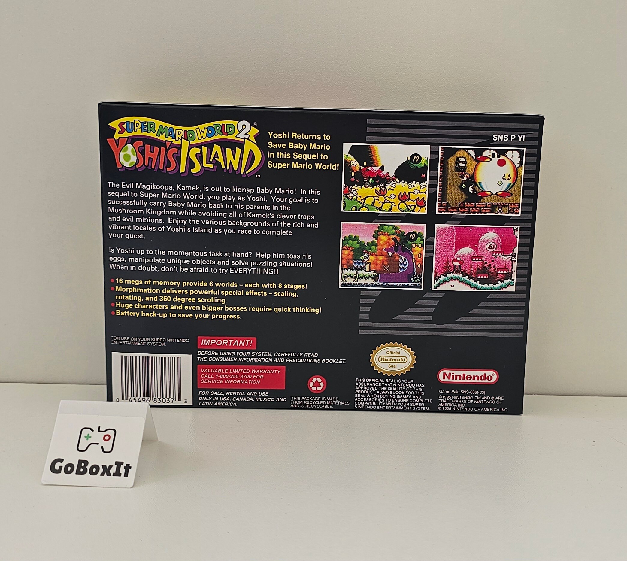 Super Mario World 2 Yoshi's Island SNES Box Manual and Tray NO