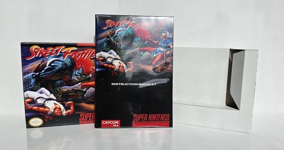 Street Fighter 2 SNES Box Manual and Tray NO GAME included