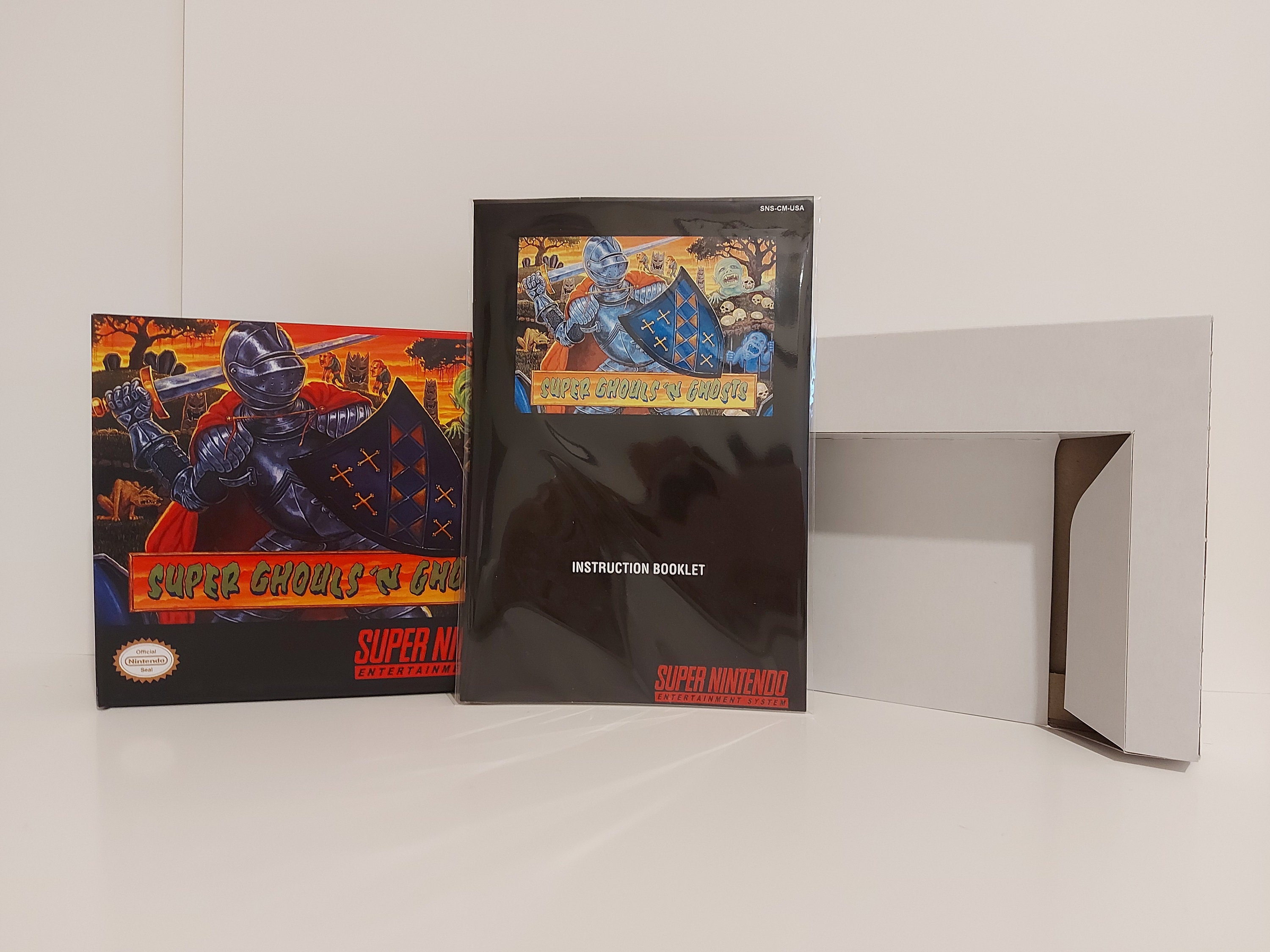 Super Ghouls 'n' Ghosts SNES ボックスマニュアルとトレイ - ゲームは