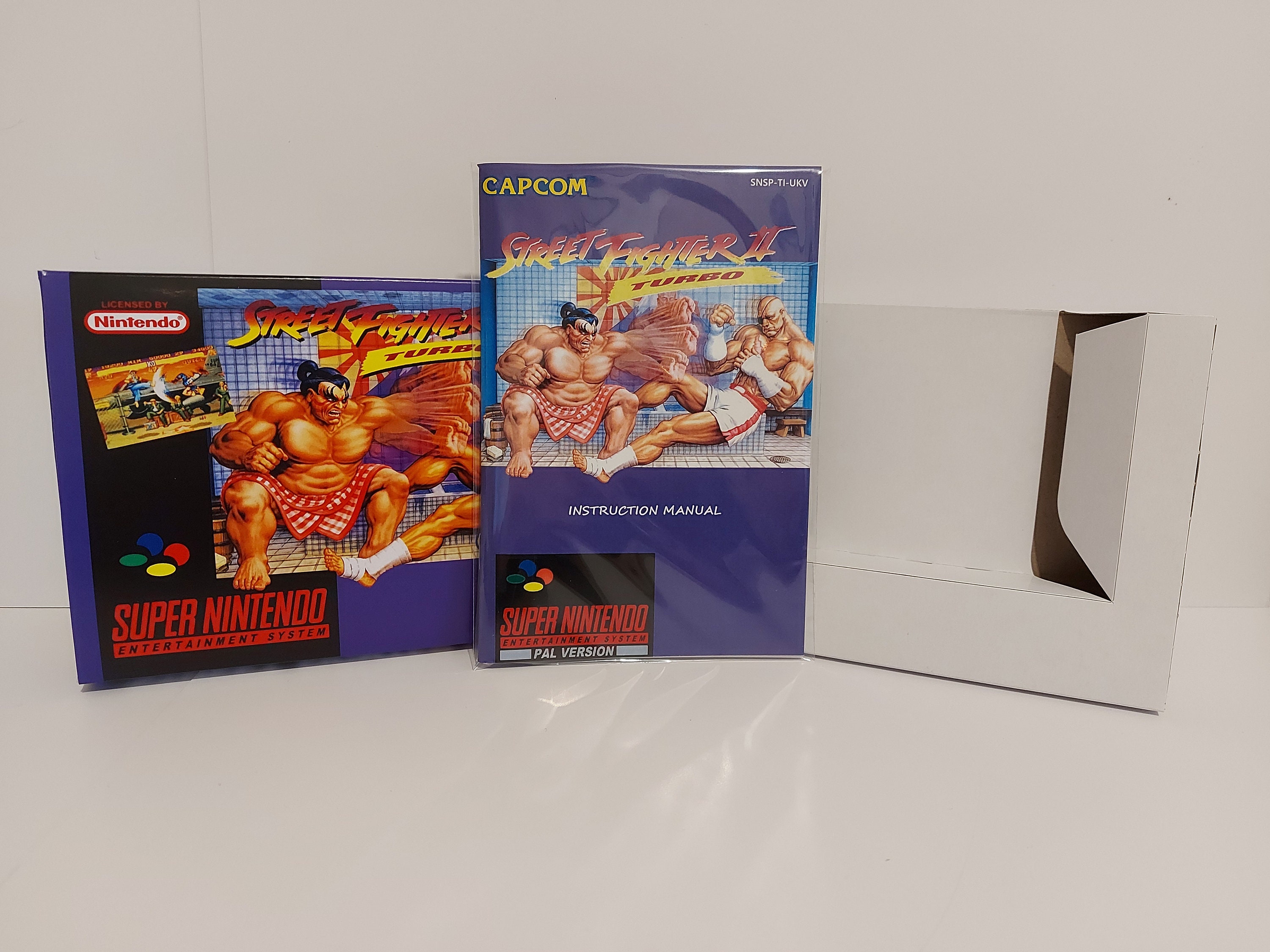 STREET FIGHTER 2 TURBO SUPER FAMICOM CAPCOM ORIGINAL 50x30CM JAPAN