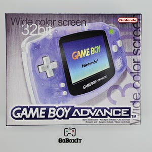 Scatola e manuale per console Gameboy Advance trasparenti - Console NON inclusa (16,2 cm L x 13,3 cm A x 4 cm P)