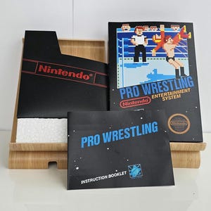 Manual de caja de NES de Pro Wrestling, funda protectora Poly Block (sin juego incluido)