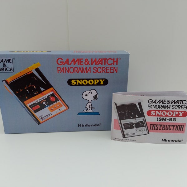 Snoopy Panorama Screen SM-91 Game & Watch  Box and Manual - NO GAME included