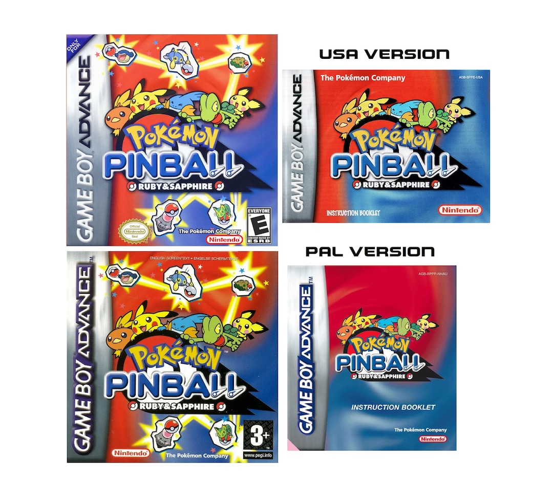 Pokémon Pinball Ruby and Sapphire Box Pokémon Pinball Manual No Game