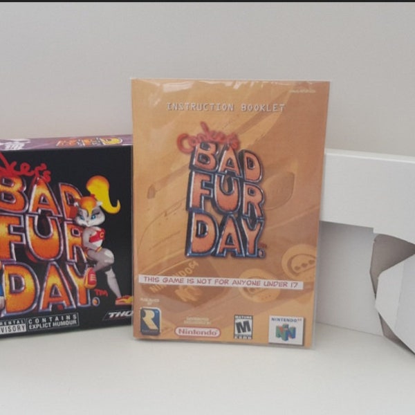 Conkers Bad Fur Day N64 Box Manual Tray NO GAME included