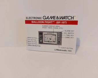 Balloon Fight BF-107 Game Watch Box Manual and Tray NO GAME