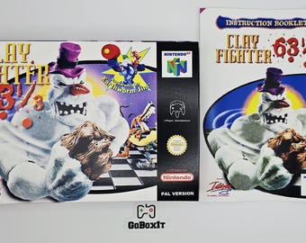 Clay Fighter 63 1/3 N64 Box Manual Tray NO GAME included
