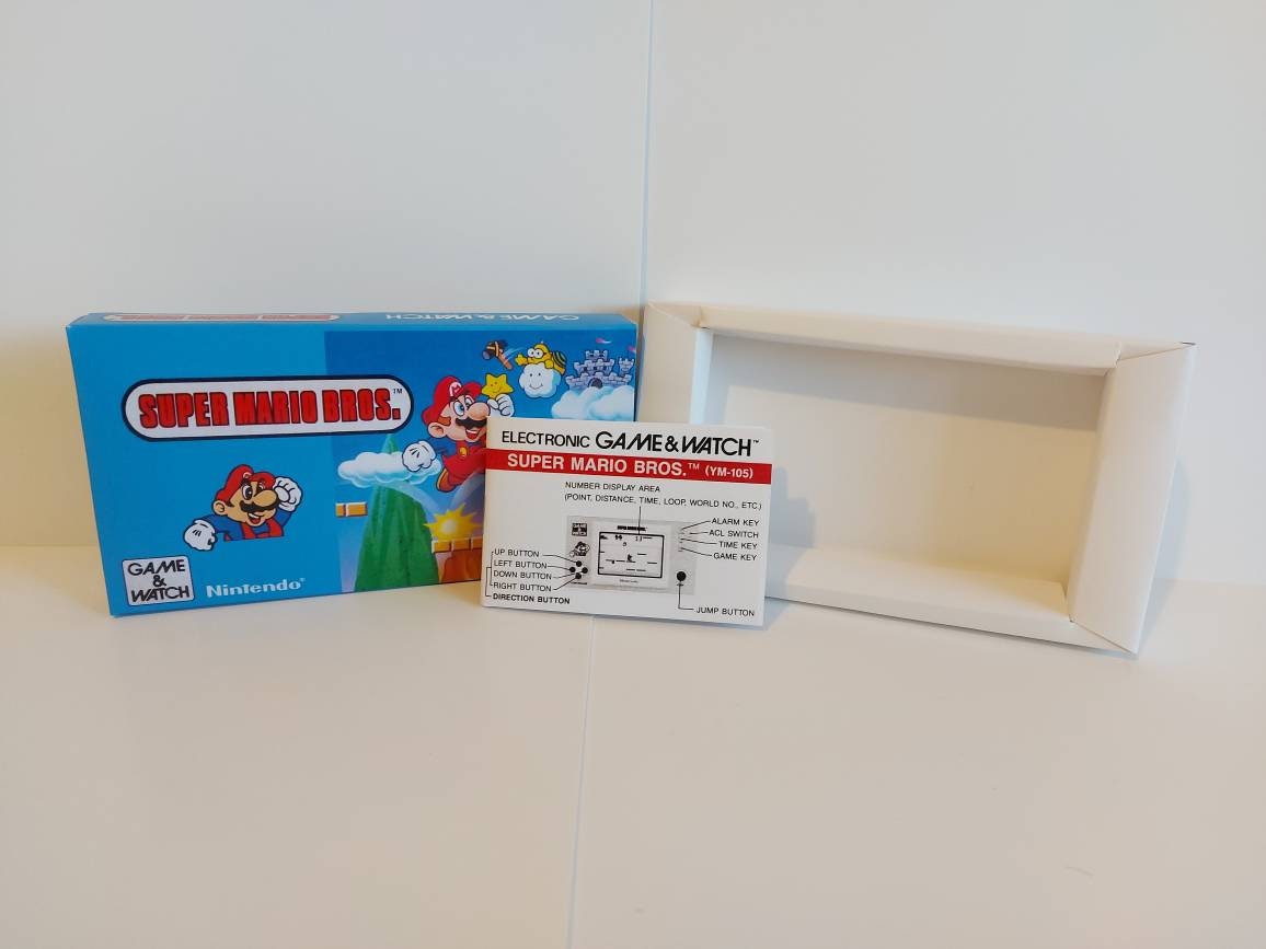 Super Mario Bros YM-105 Game & Watch Box Manual and Tray - NO GAME