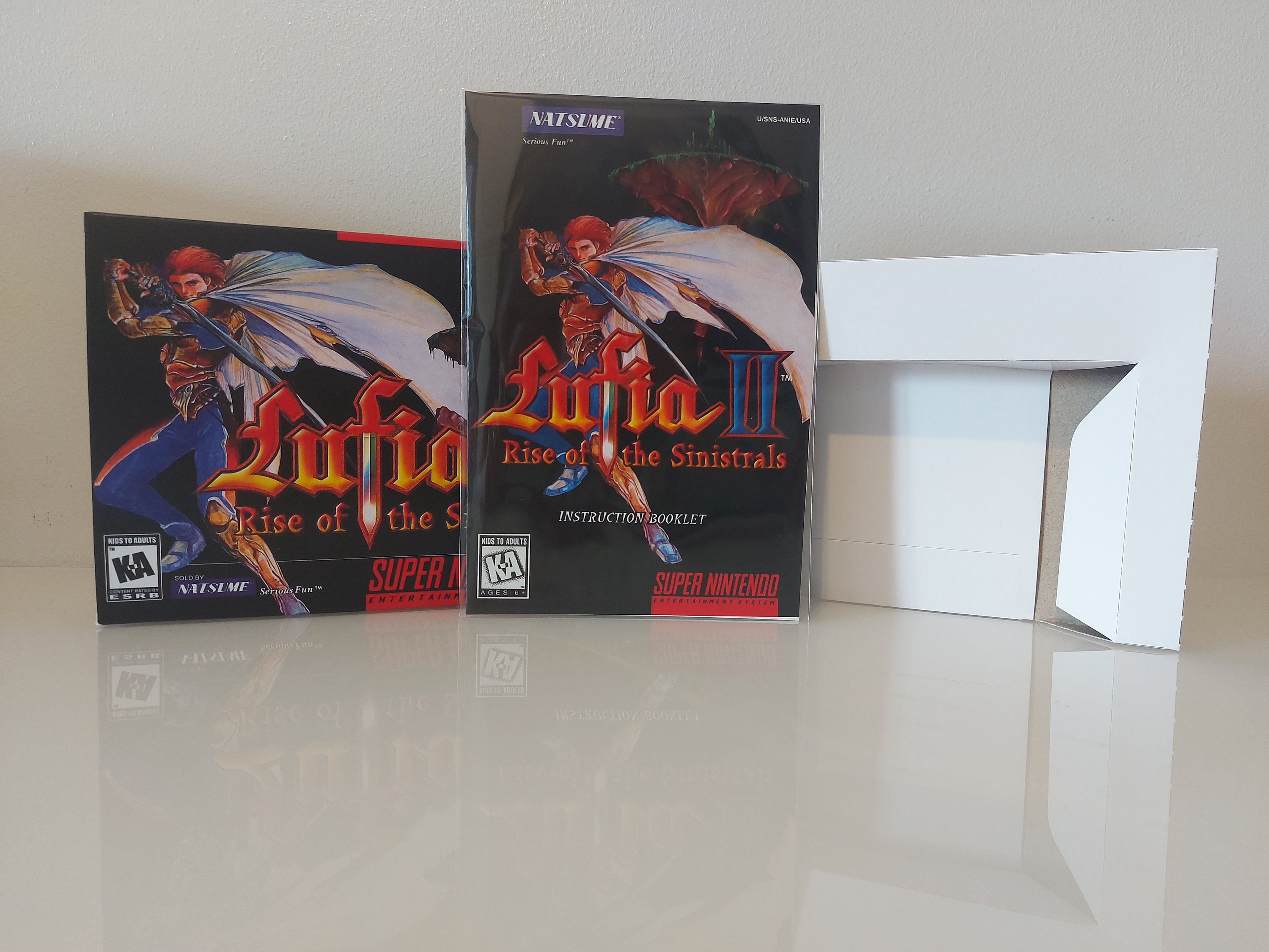 Lufia 2 Rise of the Sinistrals SNES ボックスマニュアルとトレイ