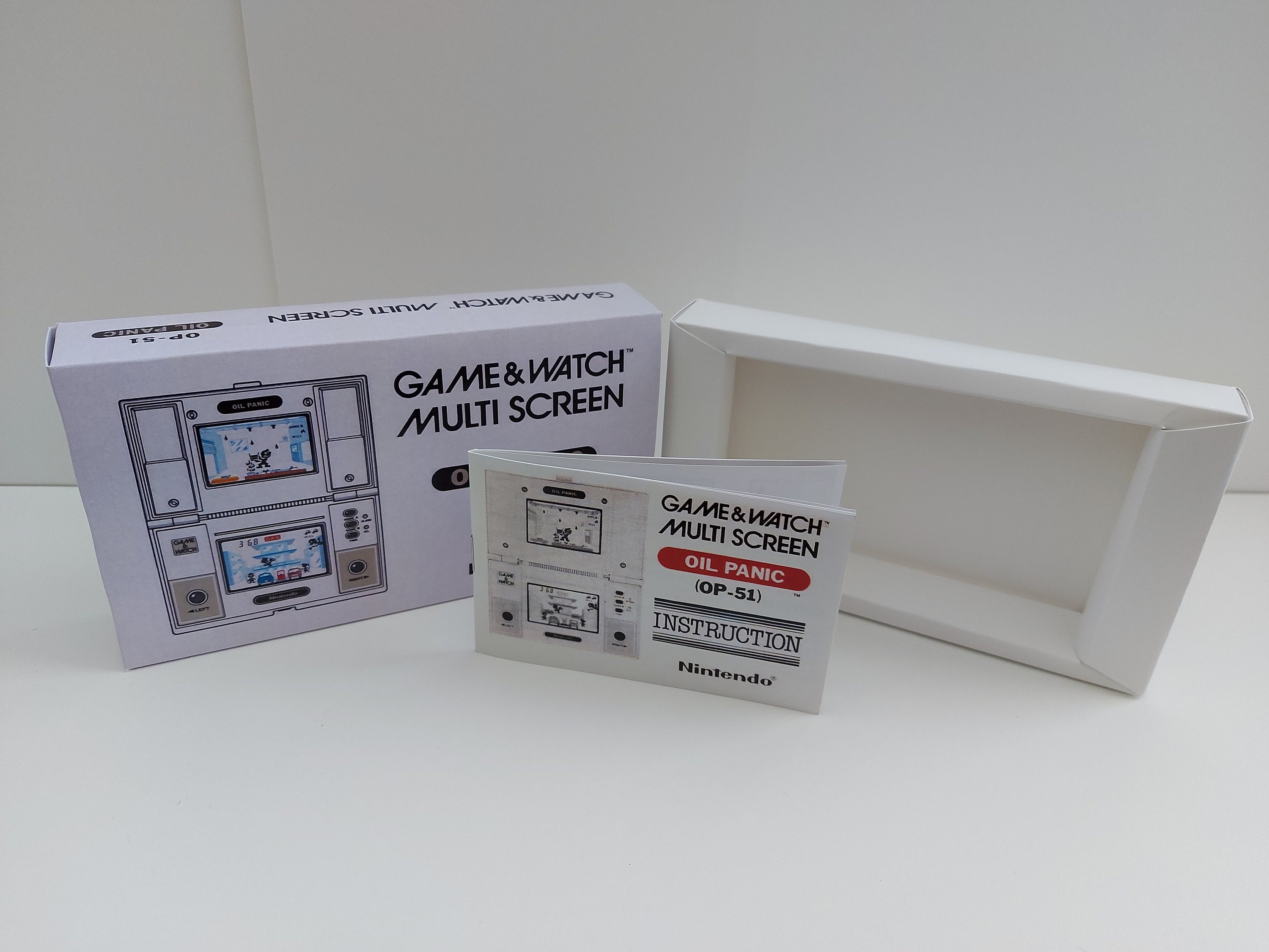 オイルパニック OP-51 ゲーム＆ウォッチ ボックス、マニュアル、トレイ 