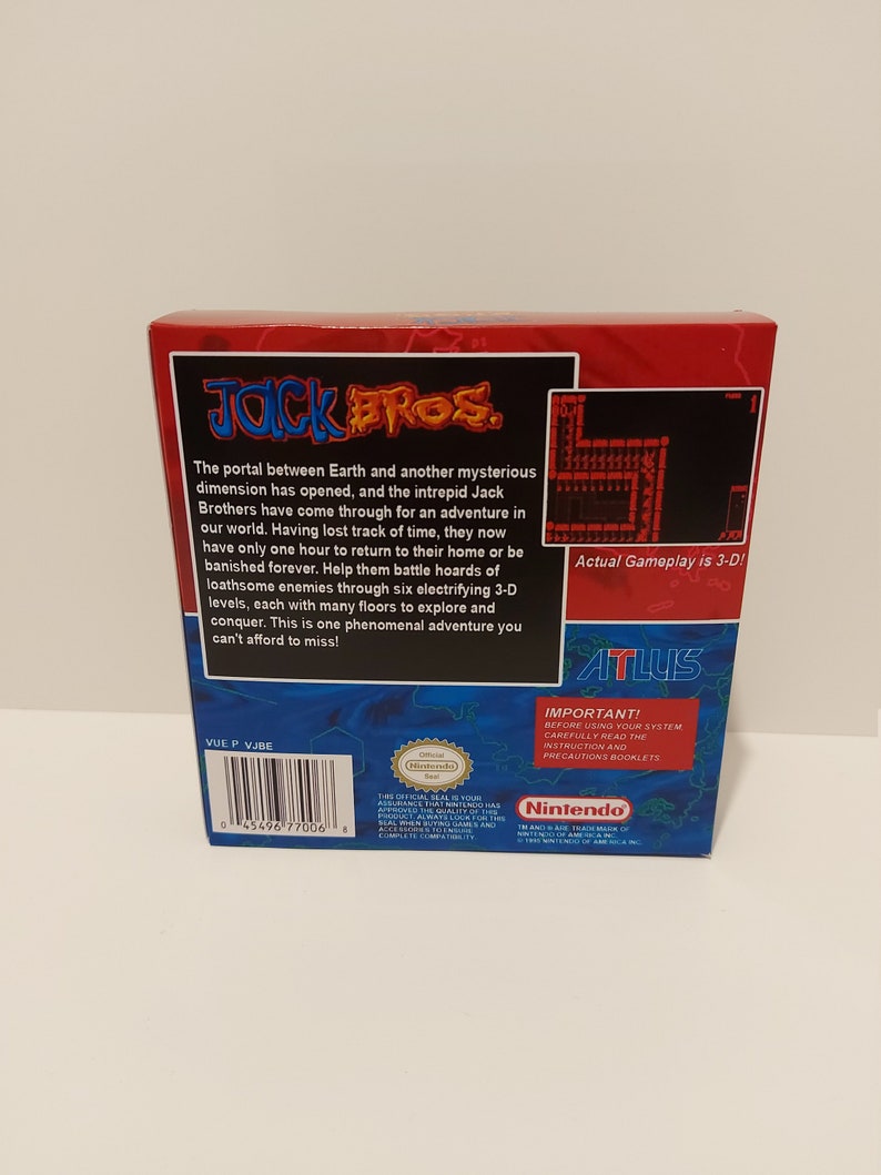 Jack Bros Virtual Boy Box Manual & Tray NO GAME included image 8