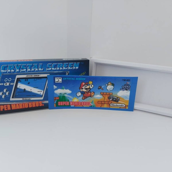 Super Mario Bros Crystal Screen YM-801 Game & Watch Box Manual and Tray Only -  NO GAME included