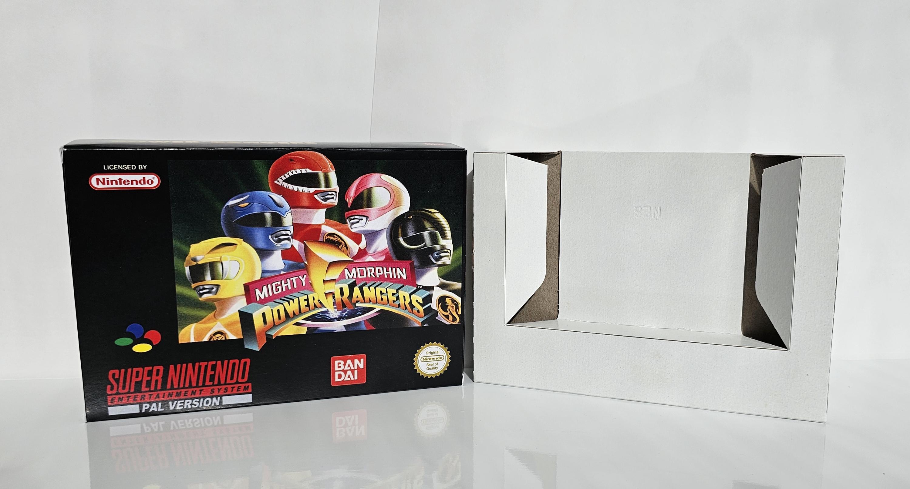 Mighty Morphin Power Rangers SNES Box Manual and Tray NO GAME