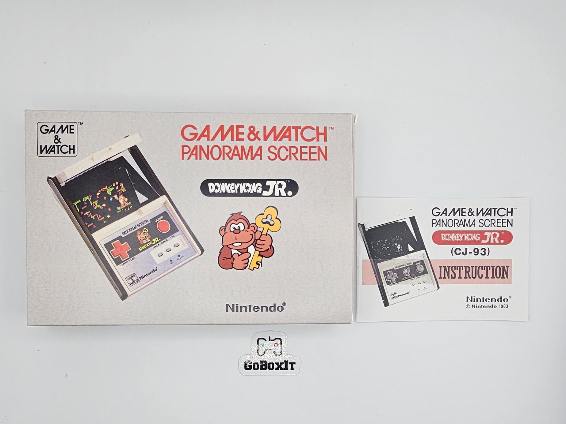 Donkey Kong Jr CJ-93 Panorama Screen Game & Watch Box and Manual