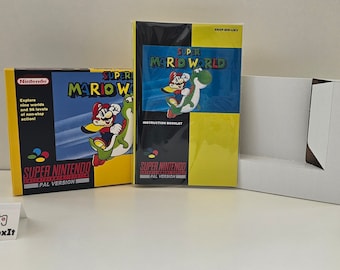Super Mario World SNES Box SNES Manual & Tray ( No Game  included)