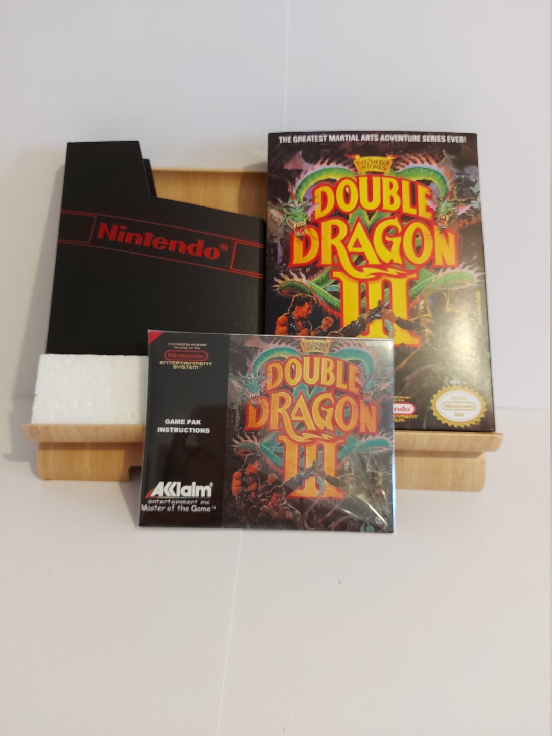 Double Dragon 3 NES Box Manual Poly Block Dust Cover - NO GAME Included ...