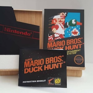 Super Mario Bros / Duck Hunt NES Box Handbuch Poly Block Staubschutzhülle - KEIN SPIEL enthalten