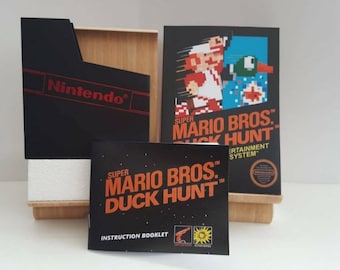 Super Mario Bros / Duck Hunt NES Box Manual Poly Block Dust Cover - NO GAME included