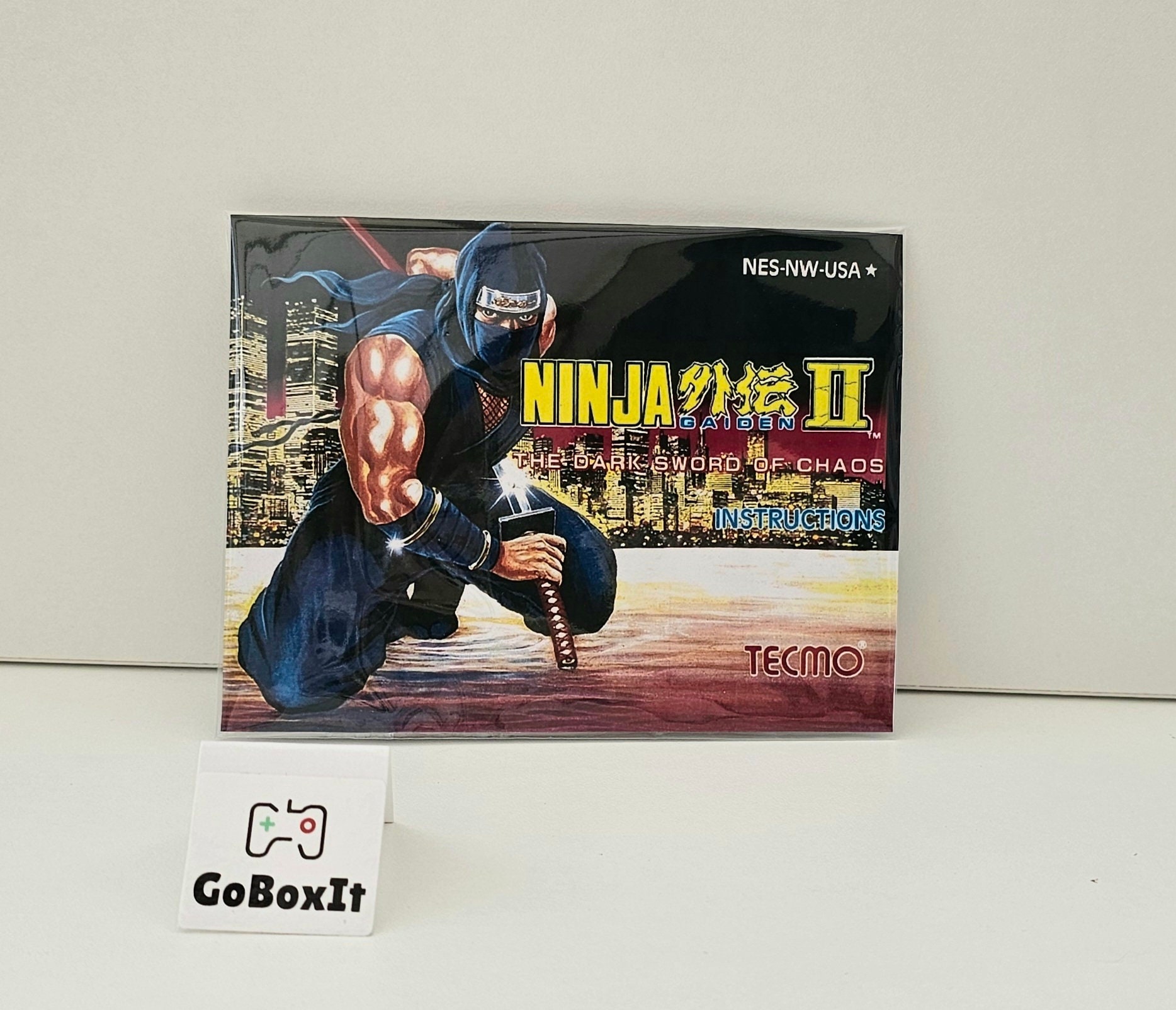 Ninja Gaiden 2 NES Box Manual Poly Block Dust Cover - NO GAME