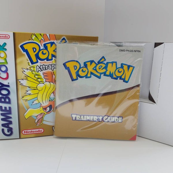 Boîte couleur Gameboy Pokémon Gold, manuel et plateau - JEU SANS inclus Anglais Français Allemand Australien Etats-Unis