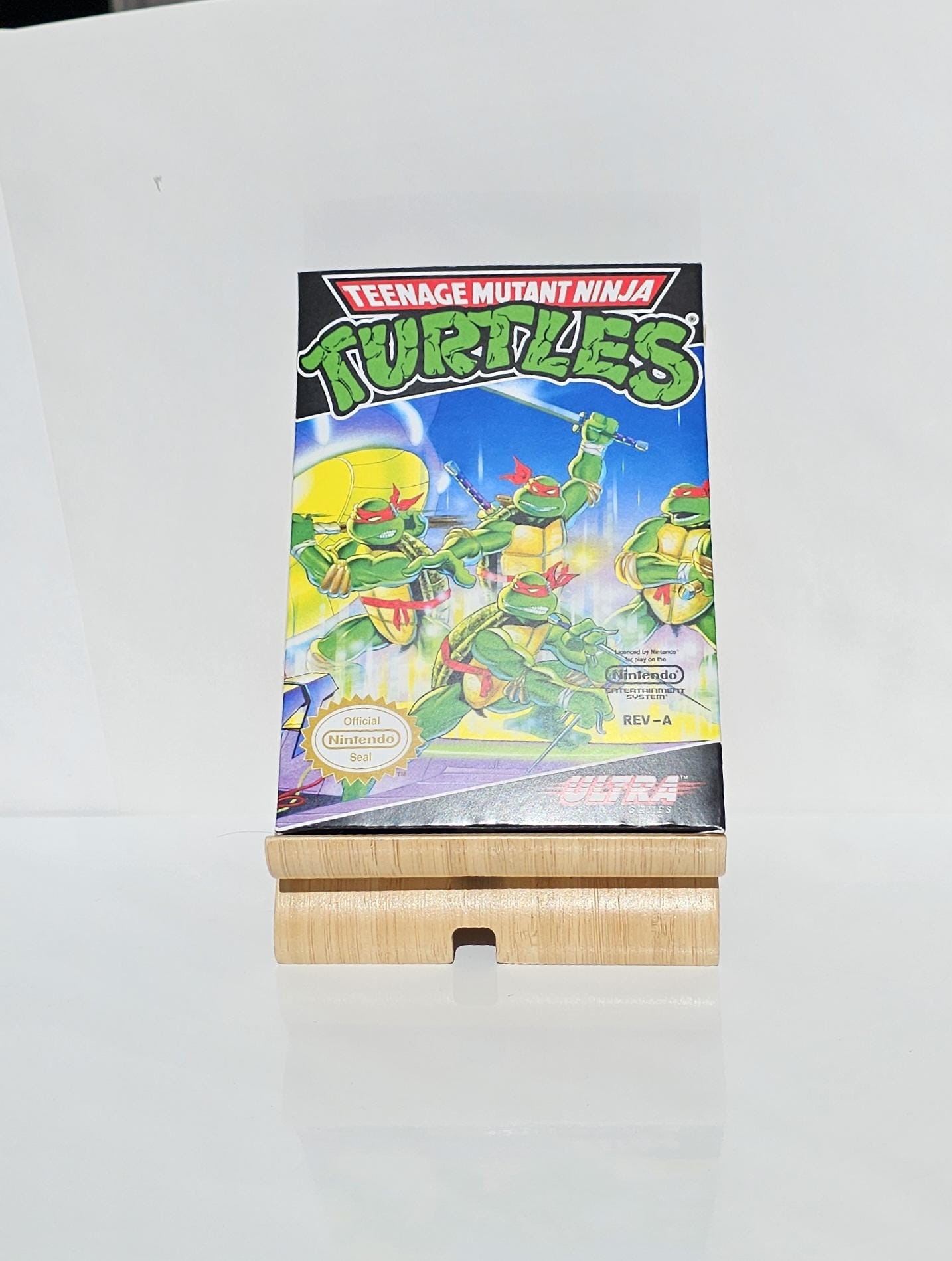 Teenage Mutant Hero Turtles NES Box Manual Poly Block Dust Cover - NO ...