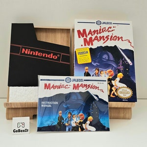 Maniac Mansion NES Box Manual Poly block Dust Cover Manuale - NESSUN GIOCO incluso