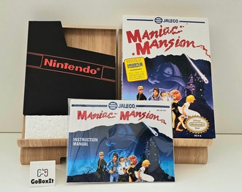 Maniac Mansion NES Box Manual Poly block Dust Cover Manual - NO GAME included