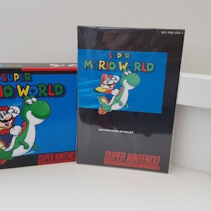 Super Mario World SNES Box SNES Manuale e vassoio (nessun gioco incluso)
