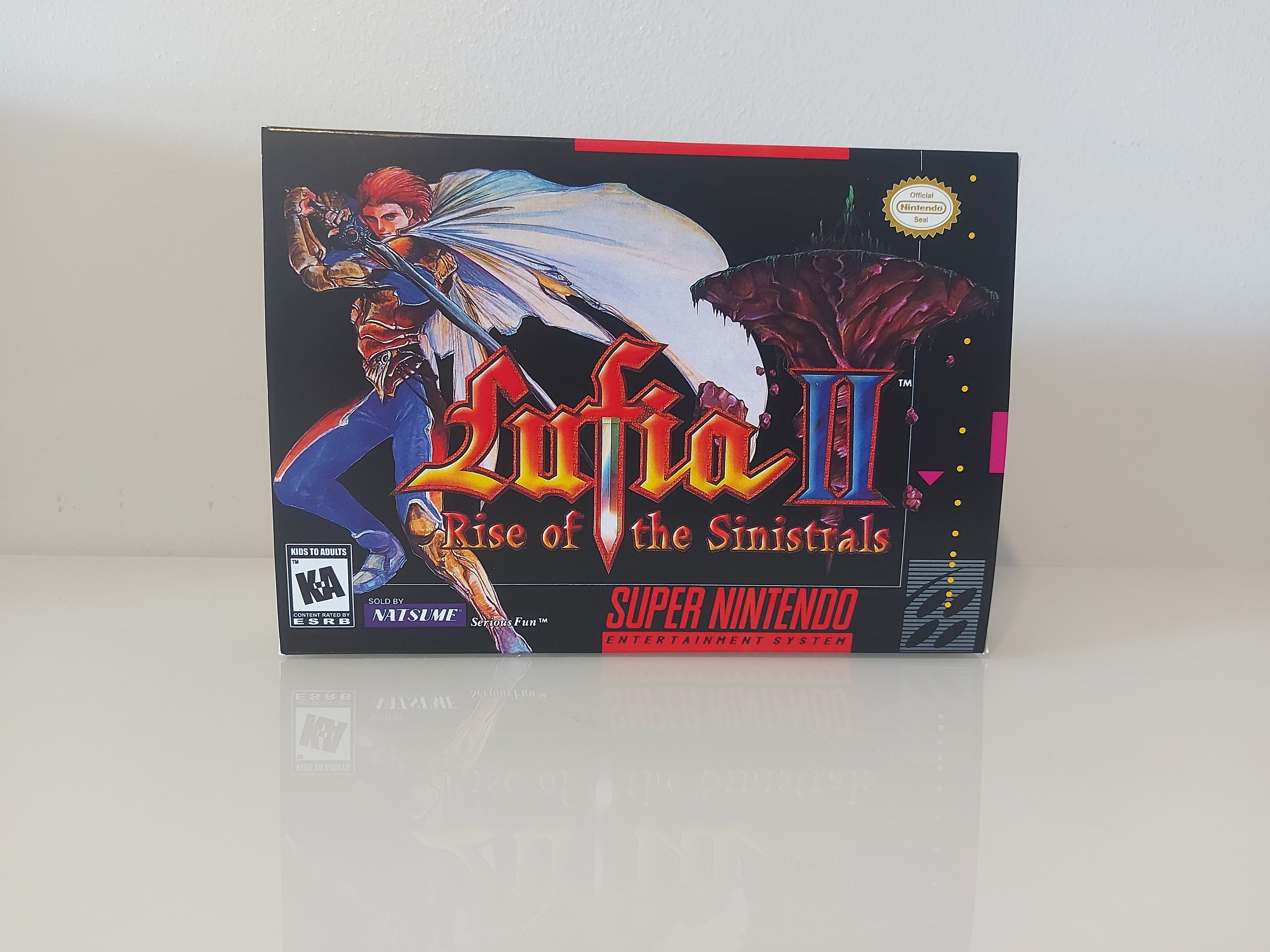 Lufia 2 Rise of the Sinistrals SNES ボックスマニュアルとトレイ