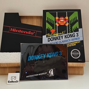 Donkey Kong 3 NES Box Manual Poly Block Dust Cover - NO GAME included