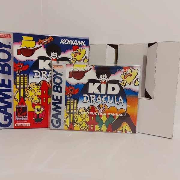 Kid Dracula Gameboy Box Manual & Tray - NO GAME included