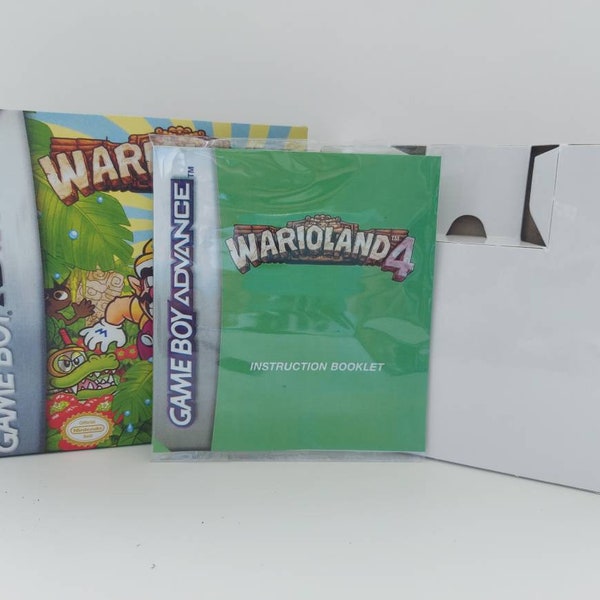 Manuale e vassoio della scatola Warioland 4 Gameboy Advance - NESSUN GIOCO incluso