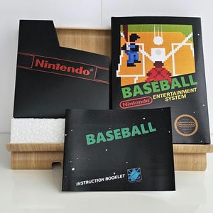 Manual de caja de NES de Baseball, cubierta protectora de bloque de polímero (sin juego incluido)