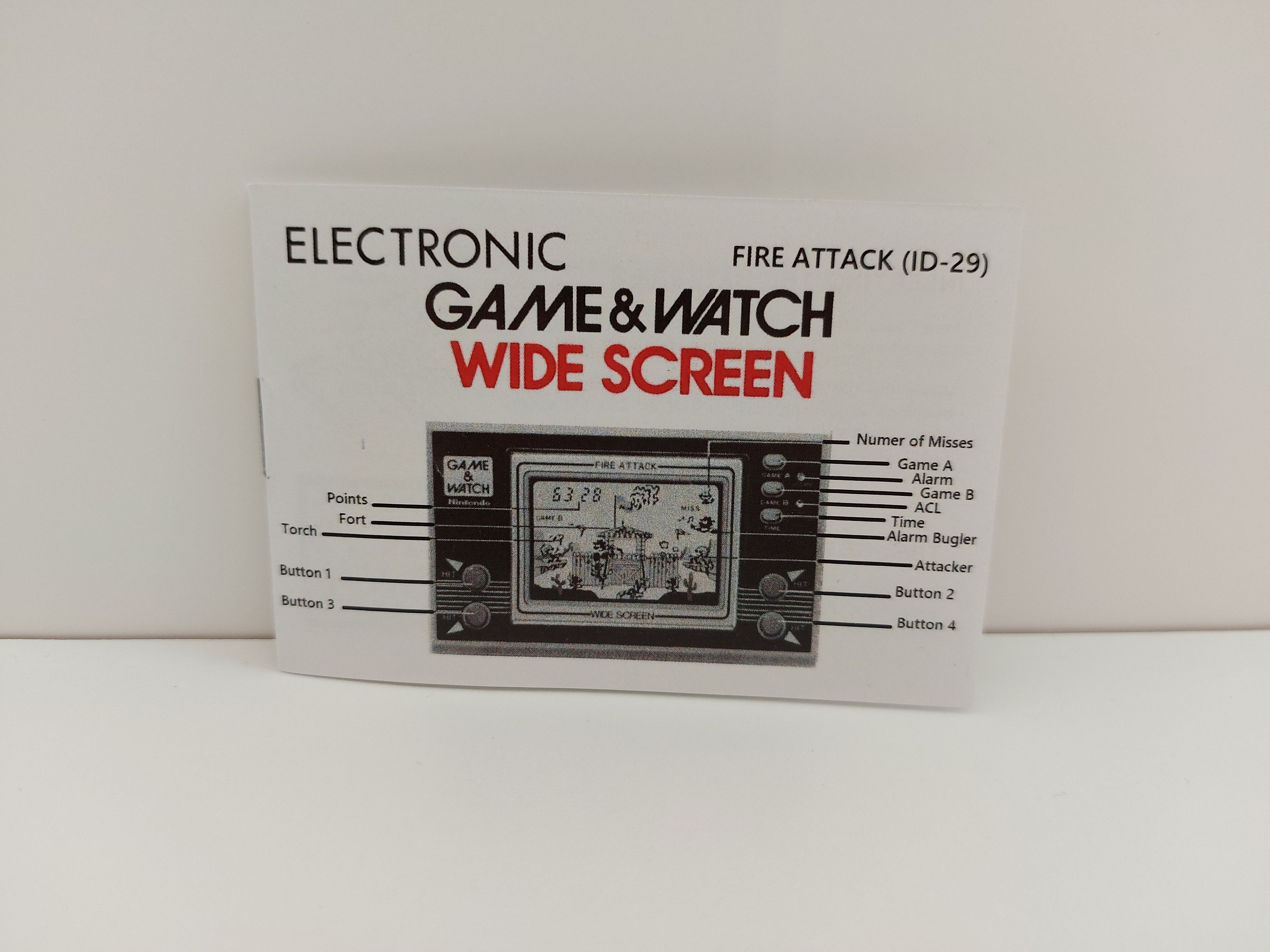 Fire Attack ID-29 - Game & Watch Box Manual and Tray - NO GAME
