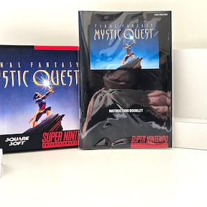 Manual de caja y bandeja de Final Fantasy Mystic Quest para SNES. NO INCLUYE JUEGO.