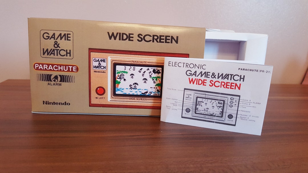 Parachute PR-21 Game & Watch Box Manual and Tray - NO GAME