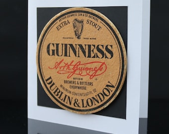 Antique Coaster greetings card (Guinness)