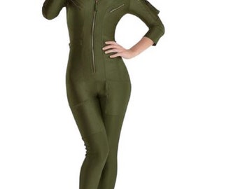 Olive green catsuit Clearance