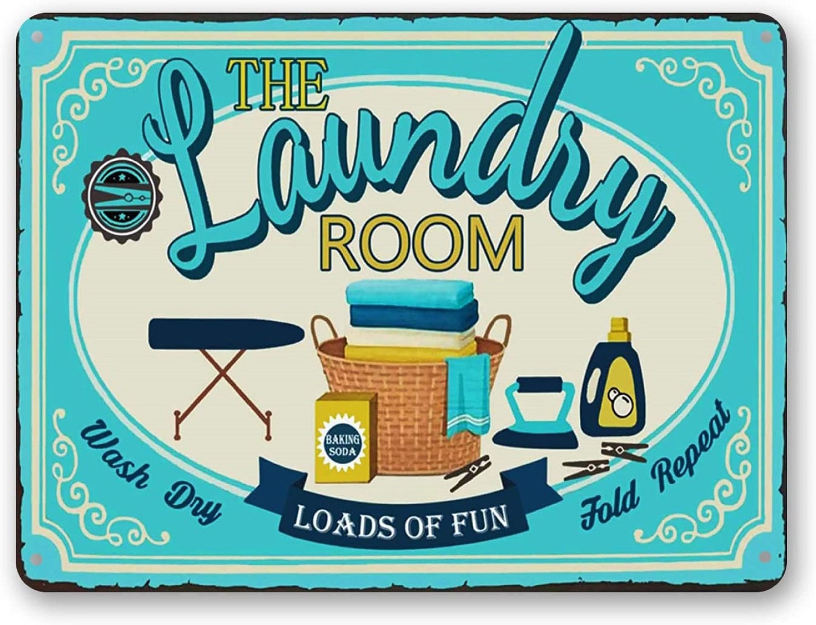 Laundry Room Vintage Metal Sign Laundry Room Blue Decorative  Etsy