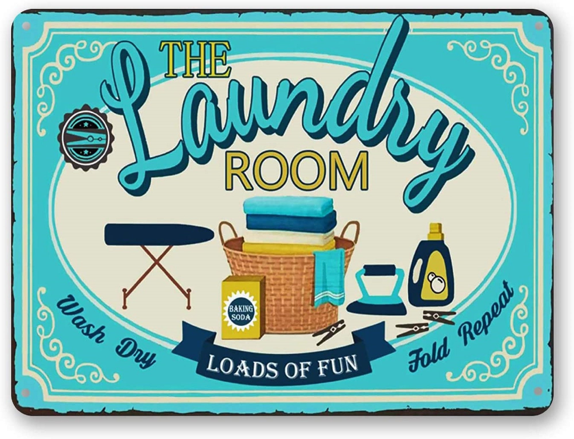 Laundry Room Vintage Metal Sign Laundry Room Blue Decorative Etsy