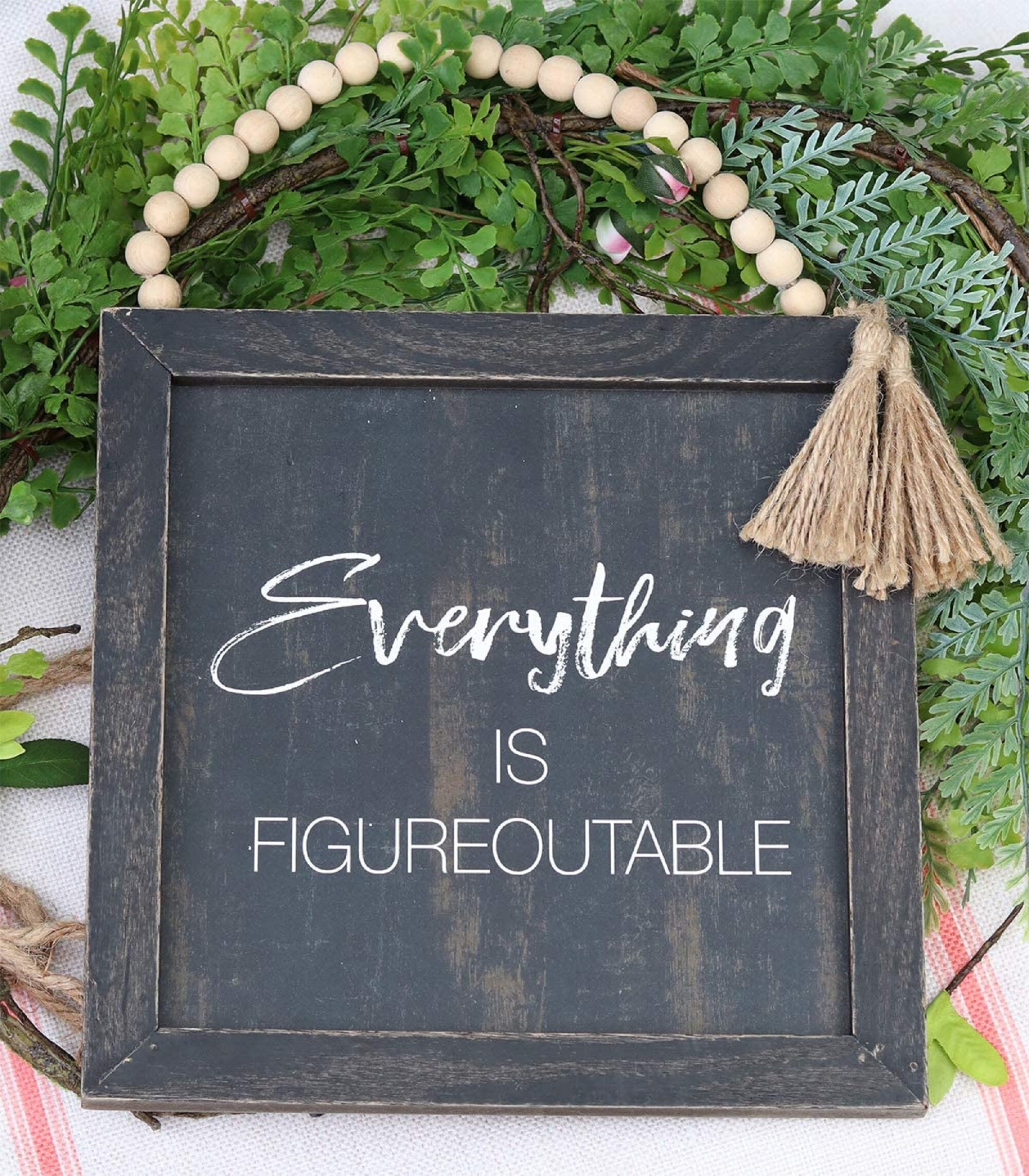 Everything is Figureoutable Wood Framed Wall Sign with Wood Etsy