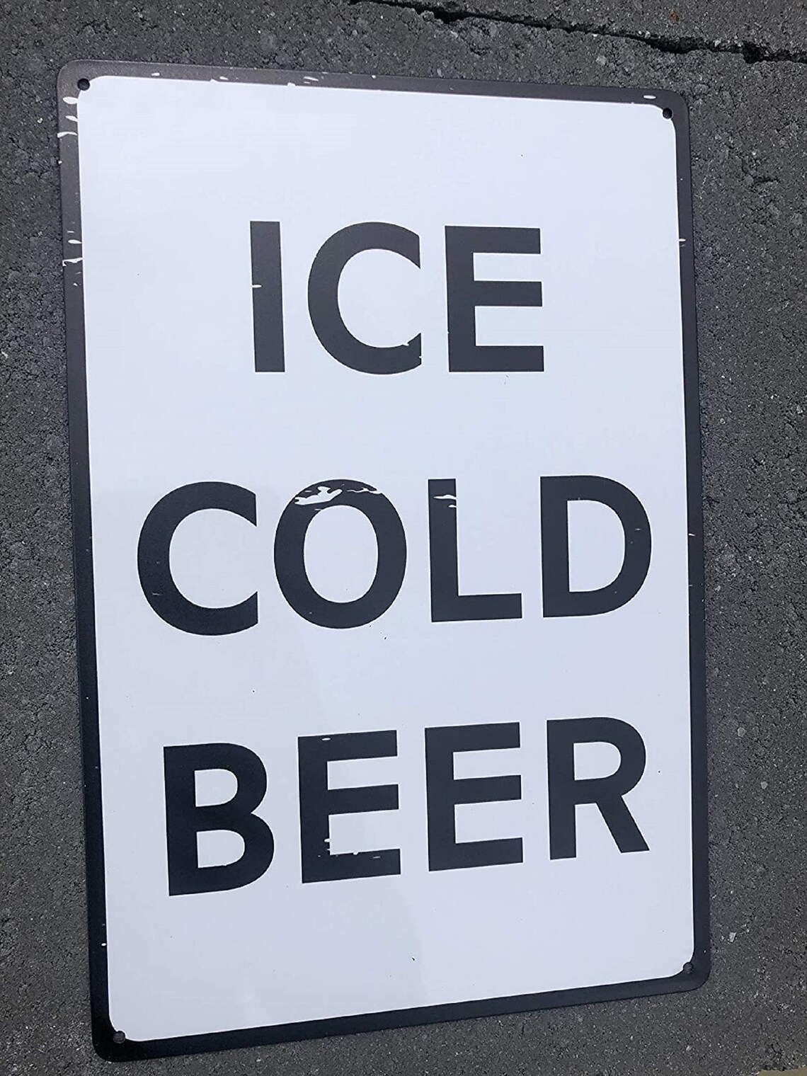 Ice Cold Beer 12 x 8 Vintage Look Tin Sign Man Etsy