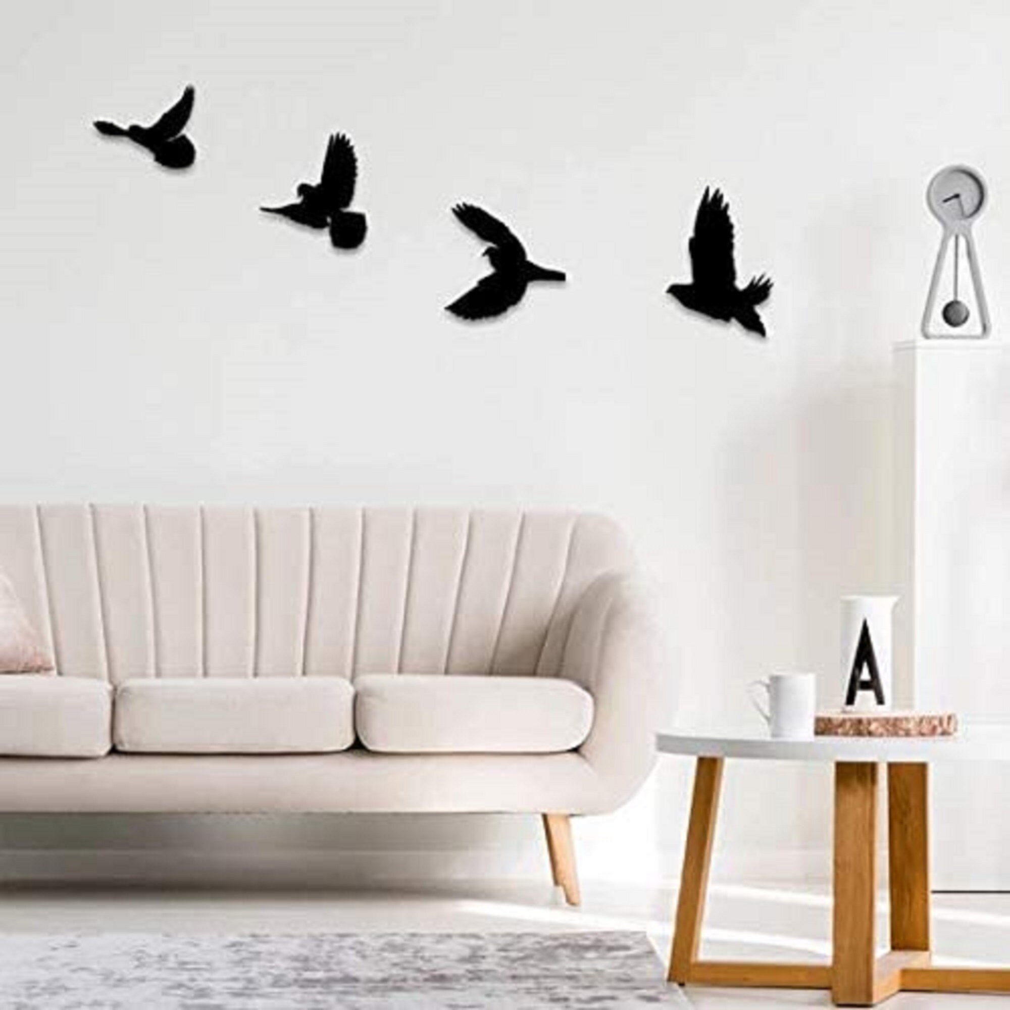 Bird Wood Style Wall Decor 4 pcs Etsy