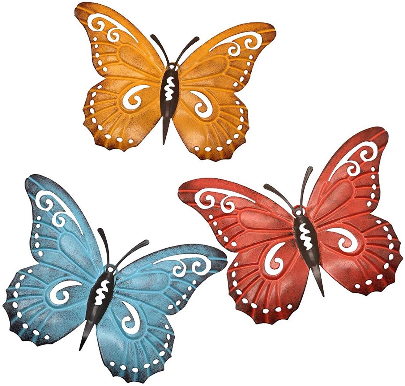 Metal Butterfly Wall Art Inspirational Wall Decor 3 Pack Etsy