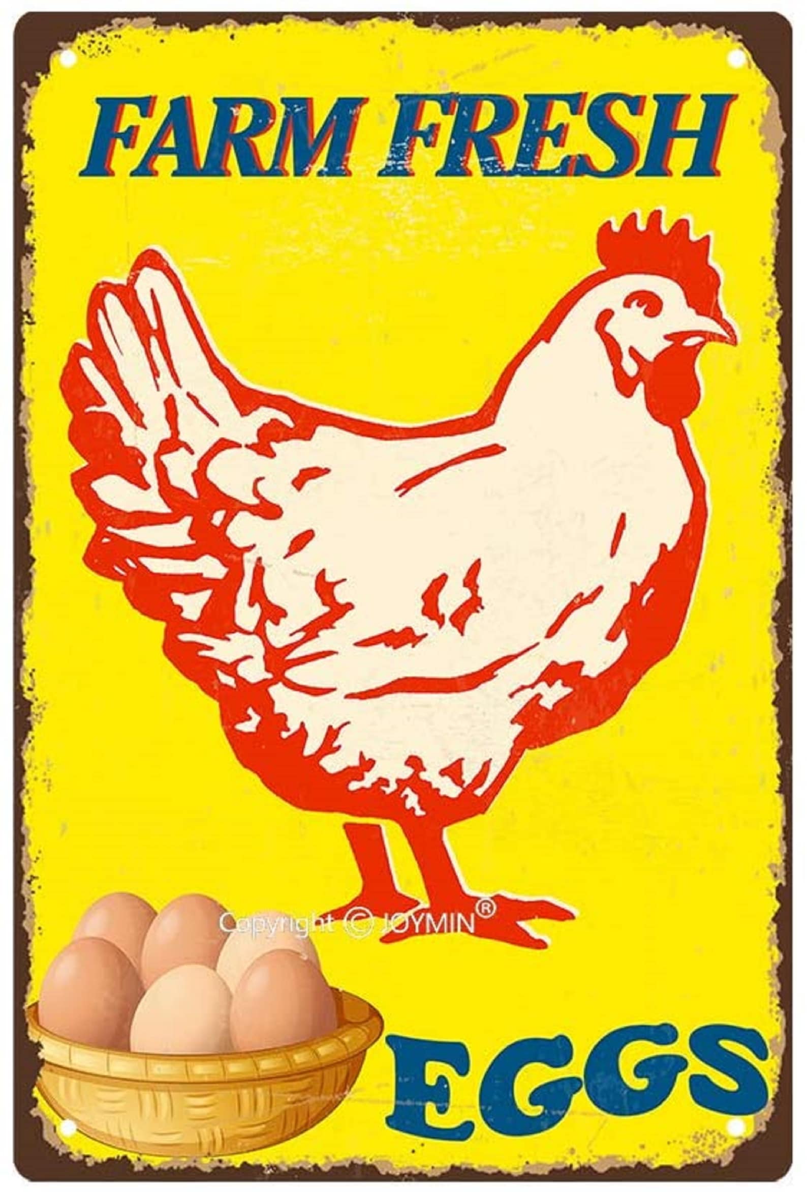 Vintage Tin Sign Farm Fresh Eggs Retro Poster Plaque Metal Etsy