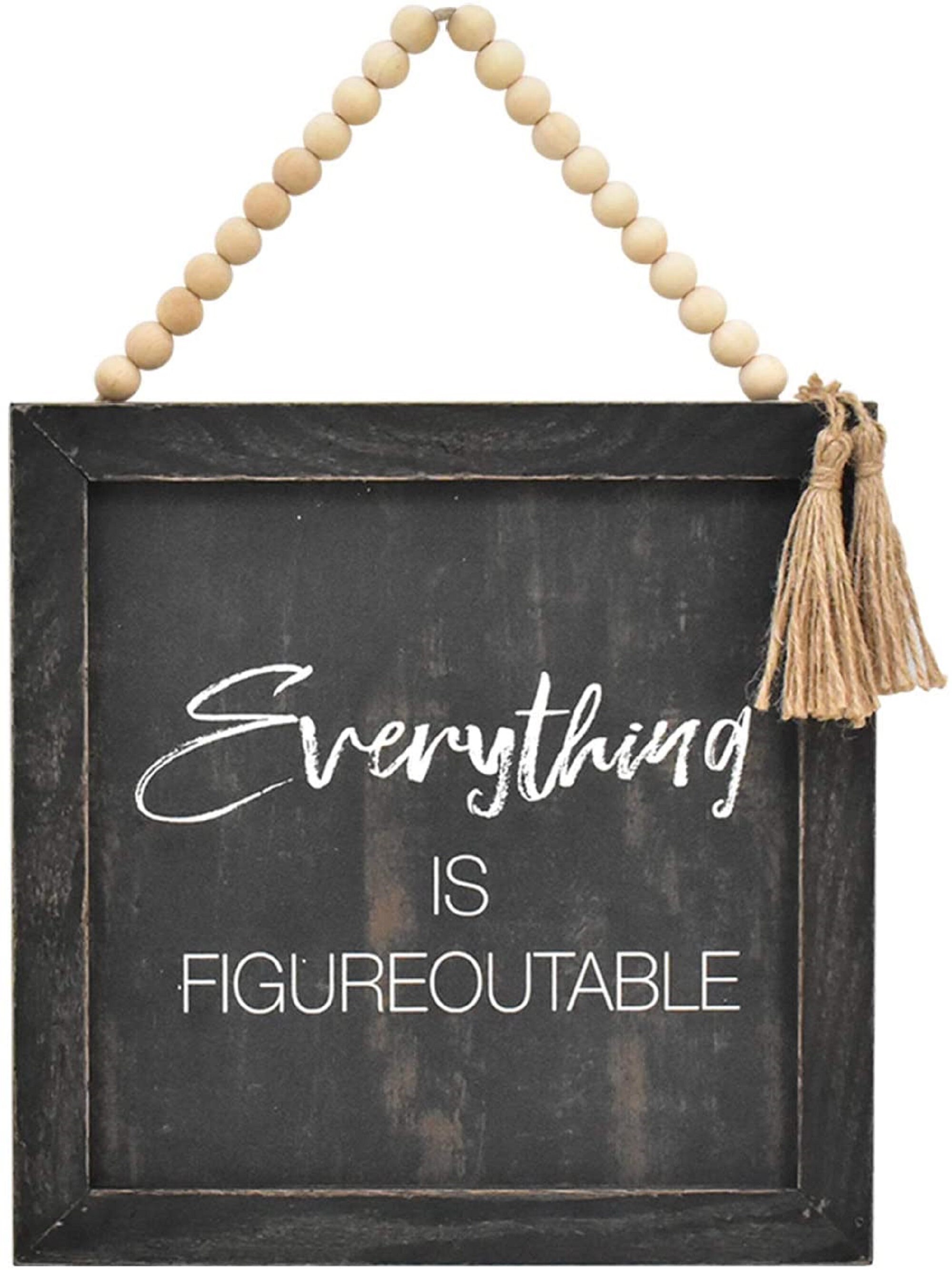 Everything is Figureoutable Wood Framed Wall Sign with Wood Etsy